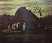 Cottage at Nightfall (nn04) Vincent Van Gogh